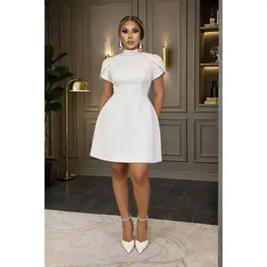 Sandy High neck Dress -White