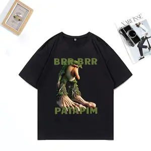 Brr Brr Patapim Men T Shirt Funny Italian Brainrot Meme Tung Tung Tralalero Tralala Y2k Tshirts Cotton Soft Unisex graphic tees