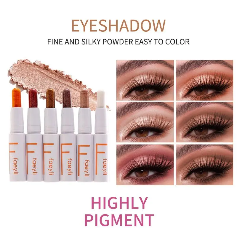 Shimmery Glitter Cream Eyeshadow Stick, High Pigment Silky Smooth Hypoallergenic Waterproof Long-Lasting Blendable Makeup Product, Mario Neutral Shimmery Gloss Cream Stick for Daily Eye Cosmetics
