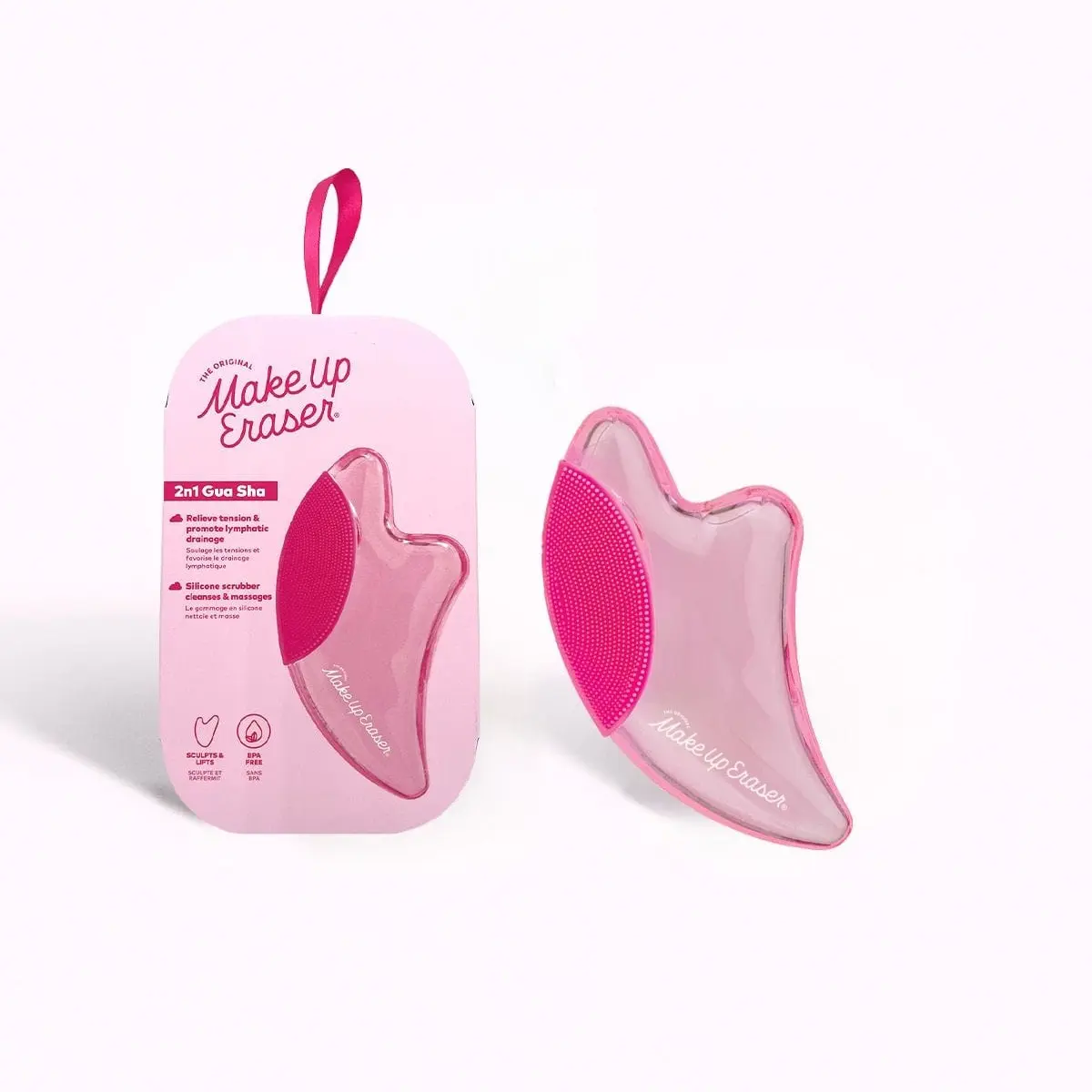 PUFF Eraser: 2n1 Gua Sha - Relieve Tension, Contour & Promote Lymphatic Drainage Bonus Silicone Scrubber