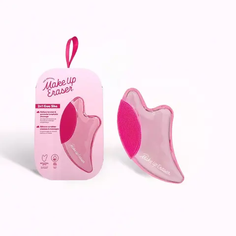 PUFF Eraser: 2n1 Gua Sha - Relieve Tension, Contour & Promote Lymphatic Drainage Bonus Silicone Scrubber