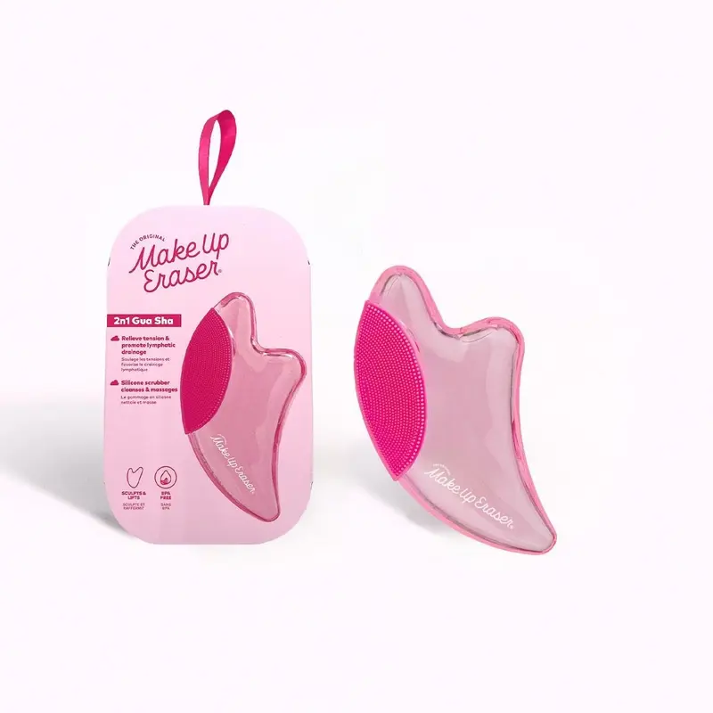 PUFF Eraser: 2n1 Gua Sha - Relieve Tension, Contour & Promote Lymphatic Drainage Bonus Silicone Scrubber