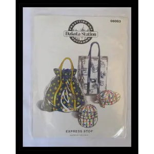 Dakota Station Express Stop Tote Bags & Hats Sewing Pattern 08003 NEW