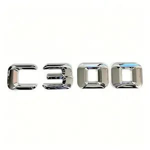 1PC 2010-2013 C300 C 300 Car Trunk Rear Letters Word Badge Emblem Decal Sticker (Silver)