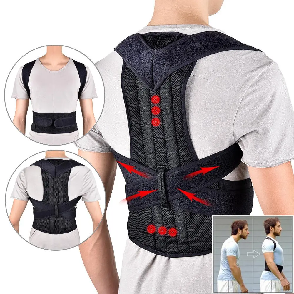 Adult Back Brace for Men and Women, Invisible Posture Corrector with Support Plate, Humpback Posture Correction Belt Adjustable Pain Relief Red Healthcare Tool Youth Sports Practice Vests Waist Trainer Corset