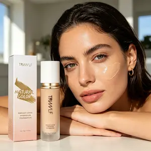 TRVWLF Foundation All in 1-Light Spectrum,Liquid Foundation for Flawless,Natural Looking Finish Makeup Clear Lightweight