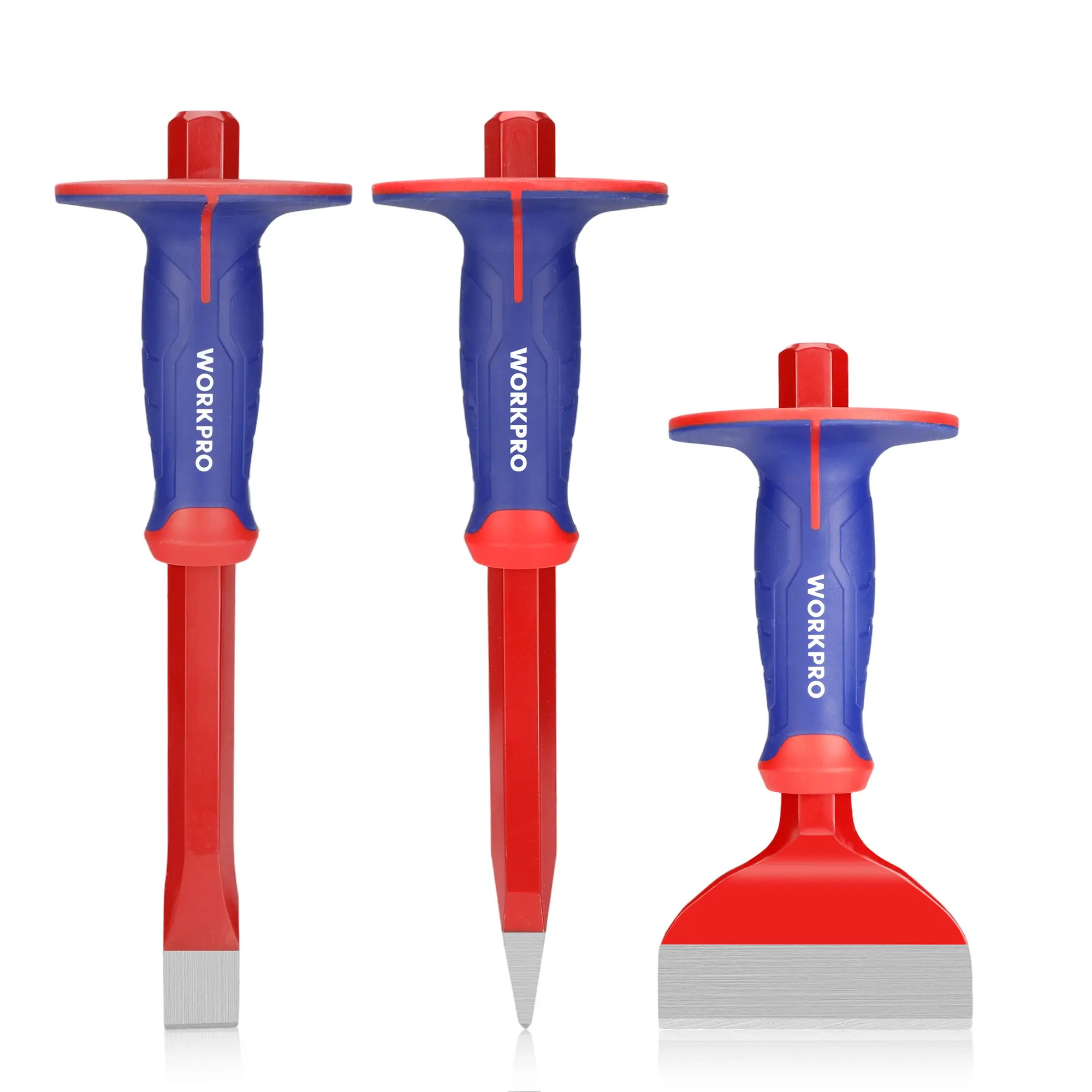 #blackfriday WORKPRO 3PCS Masonry Chisel Set, Stone Concrete Rock Chisel with Hand Guard