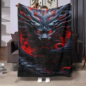 Dragon Pattern Blanket, Soft Throw Blanket, Air-conditioned Room Blanket, Warm Nap Blanket for Home Office Travel Camping, Lightweight Cozy Blanket