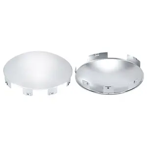 8.9" Front Wheel Chrome Hub Cap Covers with 6 Uneven Notches & 0.9" Lip – Metal Dome with Pre-Assembled Clips for Semi Trucks (2 Pack)