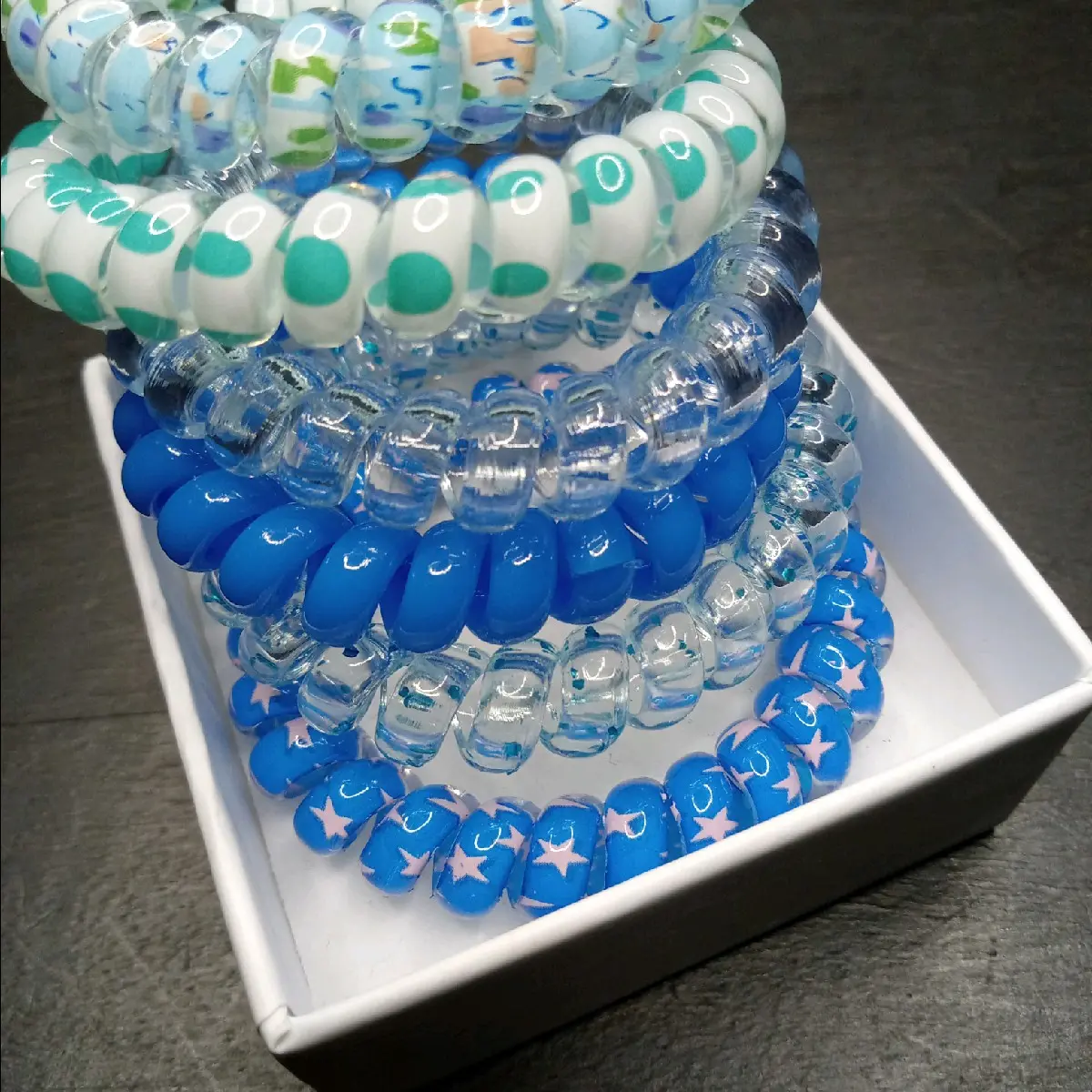 Spiral hair ties/Bracelet set