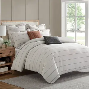 Leo Stripe Black Comforter Set
