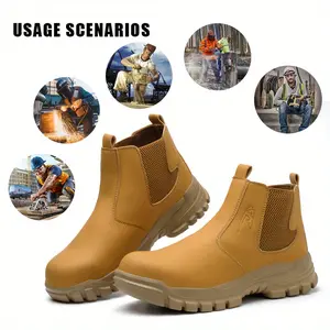 Safety Shoes, High-Top Work Boots, Men's Steel Toe Shoes, Anti-Smashing and Anti-Puncture Work Shoes, Four Seasons Protective Shoes