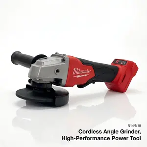 Milwaukee 18V 125mm Brushless Angle Grinder Features M14 Spindle And Variable Speed Control From 3500 To 8500RPM For Metal Fabrication And Construction Projects Providing 33mm Cutting Depth With A Paddle Switch Design.