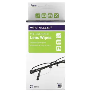 Flents Wipe 'N Clear, Pre-Moistened Lens Wipes, 20 Wipes