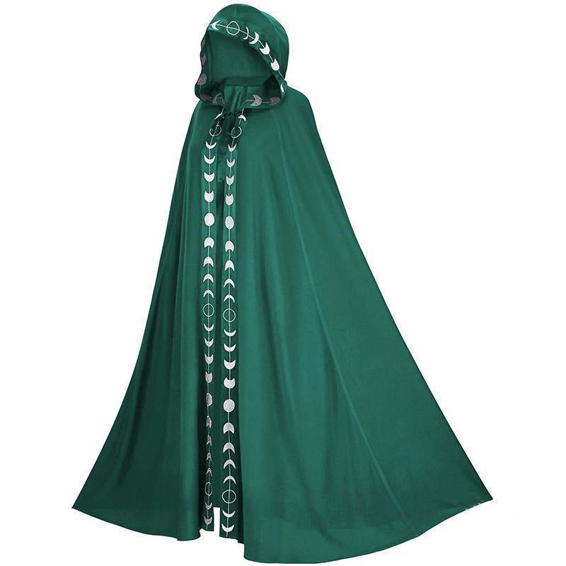 New Lace Trim Hooded Cape Cloak Shawl Medieval Renaissance Halloween Cosplay Costume