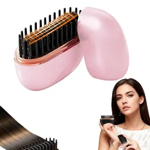 2-in-1 Mini Hair Straightener Cordless - USB-C Rechargeable Heated Comb & Iron | 3-Speed Temp Control, Travel-Friendly Anti-Frizz Brush for Women