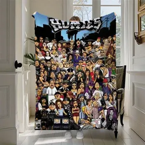 [HOMIES Printed Flannel Blanket] HOMIES Soft Printed Flannel Blanket - Multifunctional Nap Blanket and Small Throw with Creative Themed Patterns - Perfect Gift for Friends