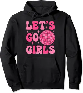 Let's Go Girls Bride Squad Groovy Disco Bachelorette Party Pullover Hoodie - Terrancecar Shop 73B0D6K15223