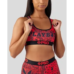 PSD Womens Playboy - Paisley Racerback Sports Bra - Comfortable, Breathable, Ultra-light Fabric