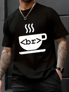 100% Cotton Unisex Funny Web Developer Coffee Break Coding T-Shirt - Soft 100% Cotton, Breathable, Casual Short Sleeve Top for Spring & Summer for T-Shirt Lovers