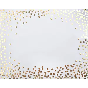 45 Pieces Gold Foil Paper Placemats White and Golden Dots Place Mats Disposable Decorative Paper Table Mats Rectangle Party Placemats for Birthday,Wedding,Baby Shower Party Dining Decor