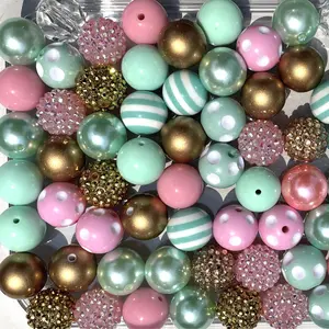 Mermaid Mix 20mm Bubble Gum Bead Mixes Chunky Bead Mixes for DIY Jewelry Making Keychains Pens and More Versatile Plastic Beads in Color Family