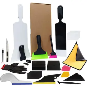 Window Tint Kit Vinyl Wrap Tool, Car Tools Felt Squeegee for Vinyl, Wrapping Film Installation, Micro Tucking Squeegee, Rubber PPF Tools Razor Scraper and Safety Cutter Knife Tint Kit (20pcs Set)