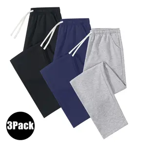 3-piece Set Suitable for All Seasons Men's Solid Color Drawstring Hanging Pants Gray Fashionable Casual Versatile Comfortable Loose Pants Street Style Men's Large Clothing Gray Fashionable Composite Soft Fabric Plain Pants Menswear Trouser fall outfits so