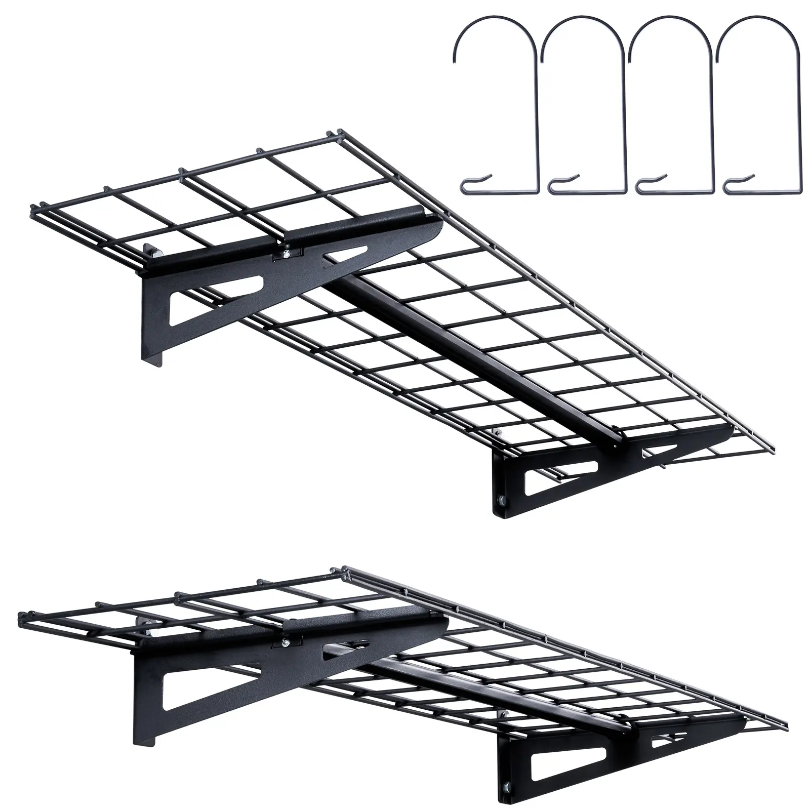 【summerfinds】VEVOR Garage Storage Shelving, 2 Pack, 4 x 1 ft Heavy Duty Garage Shelves Wall Mounted, 400 lbs Load Capacity(Total) Garage Storage Rack Floating Shelves, Suitable for Shop, Shed, Garage Storage