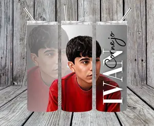 Ivan Cornejo 20 oz Tumbler for Hot and Cold Drinks with Metal and Plastic Straw and Non-Slip Grip Drinkware Flasks