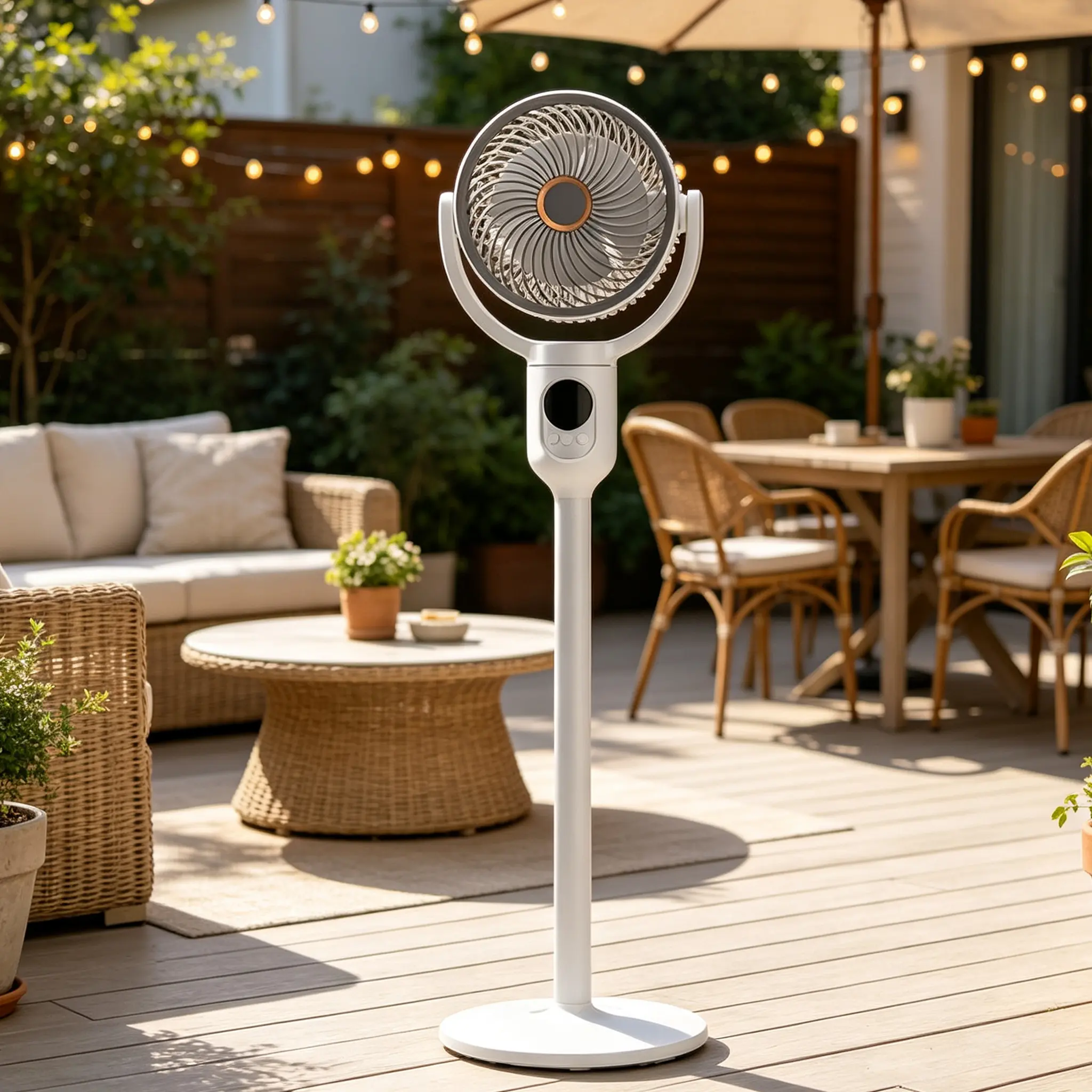 Pedestal Fan For Bedroom,120° +90° Omni-Directional Oscillating Fans,5 Speeds, Adjustable Height,8" Floor Fans For Living Room,Home Office,Courtyard