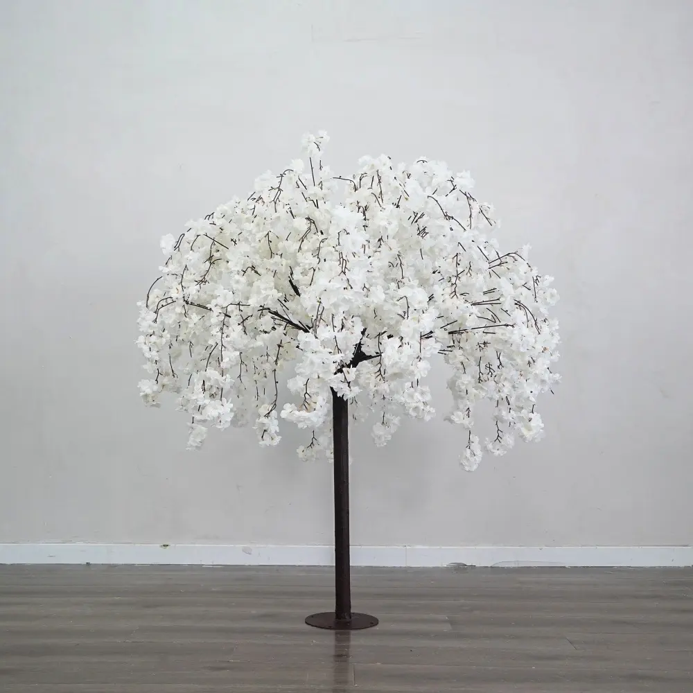 Event Decor Artificial Cherry Blossom Tree with White Flowers, Realistic Weeping Sakura Tree for Wedding Reception, Ceremony Backdrop, Party Decoration, Special Occasion Setup, Photo Booth Area, Baby Shower, Anniversary Event, Elegant Floral Tree Display