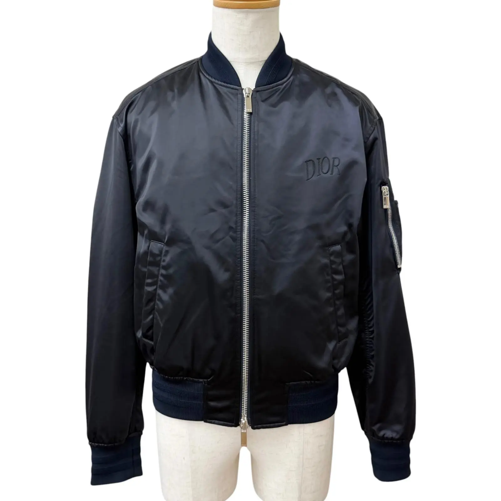 Pre-owned Dior Nylon Small Leather Goods Alex Foxton Padded Bomber Jacket