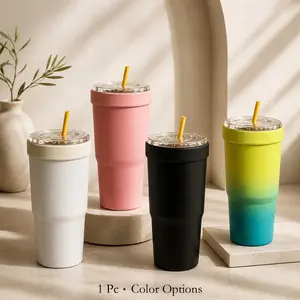 Blue-Green Gradient 32oz Insulated Sleeve - The Ultimate No-Sweat Holder for Your Summer Iced Soda & Coffee, Universal Fit Stainless Steel Thermal Cooler for Most To-Go Cups Tumbler
