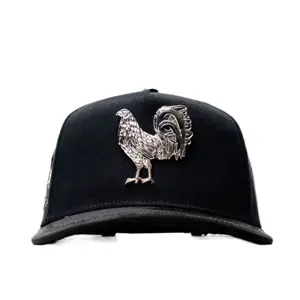 Bigg Boss Gallo De Plata SnapBack Hat with 3-D Silver Rooster Embroidery for Stylish Outfits Unique Eye-Catching Accessory