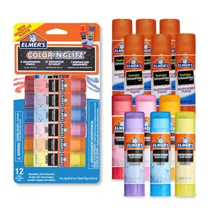 Elmer's Color 'n Glitz Glue Sticks, Washable Assorted Colors, 12 Pack, 6 Grams (Includes Disappearing Purple Glue Sticks)