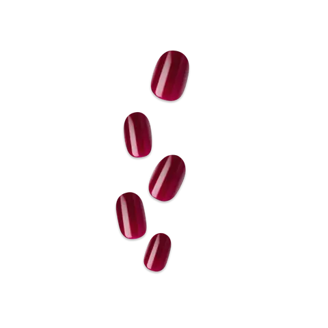 Impress Color No Glue Fake Press On Nails - Maplewood | Solid, Red, Short, Oval, Manicure