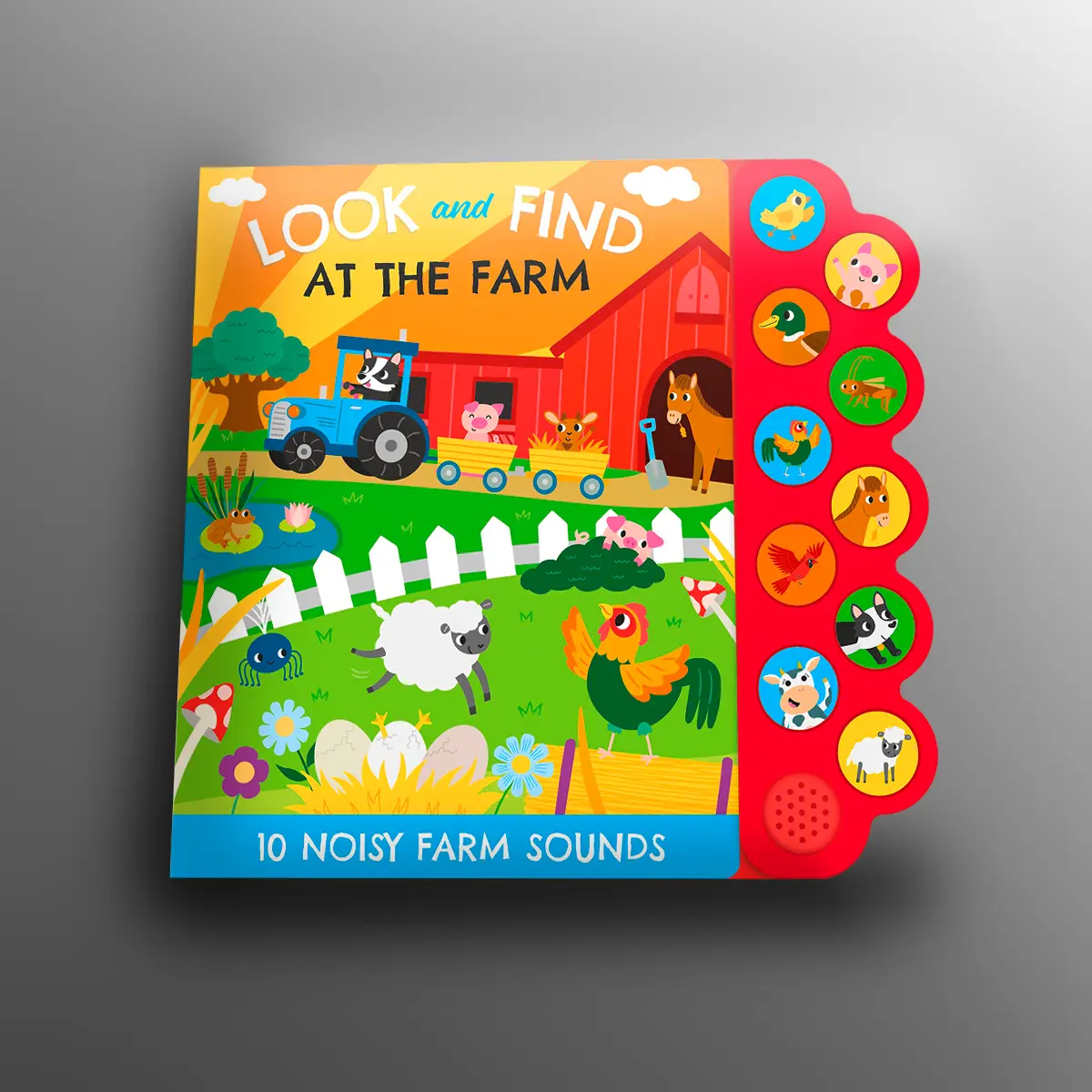 Look and Find at the Farm Interactive Sound Book for Kids - 10 Noisy Farm Elements, Children's Learning Picture Book, Interactive Book