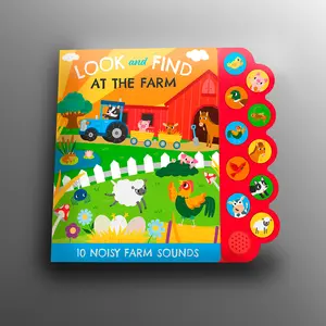 Look and Find at the Farm Interactive Sound Book for Kids - 10 Noisy Farm Elements, Children's Learning Picture Book, Interactive Book