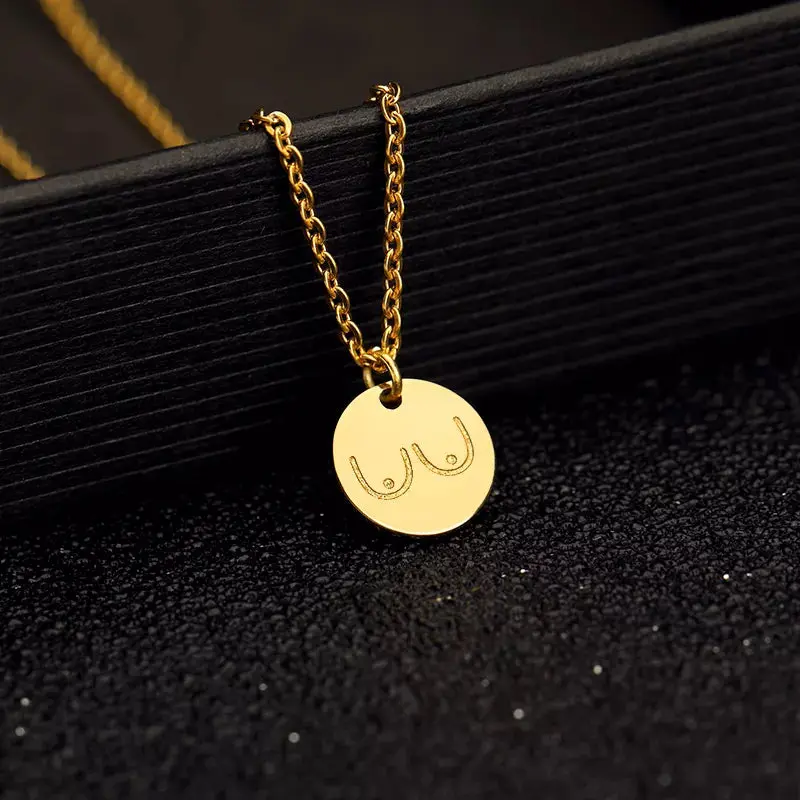 Blossom Beauty Breast Pendant with Circular Design and Gold Finish