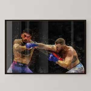 Justin Gaethje vs Ilia Topuria UFC Fight Canvas Wall Art, MMA Artwork Print, Mixed Martial Arts Decor, UFC Fan Gift, Fight Night Poster living room bedroom wall decor hall home room bedroom decor minimalist