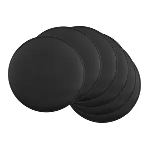 REGALWOVEN Set of 6 Placemats, Faux Leather Placemats for Kitchen Dining Table Decor Washable Heat Resistant Table Placemats Wipeable Table Mat 15x15in Black