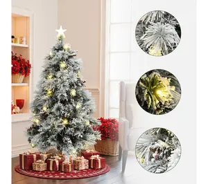 LuxenHome 5ft Lighted Fiber Optic Xmas Tree w/ Star Top