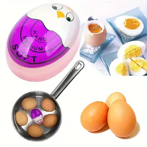 YUHUPHYLLIC 1pc Purple Egg Timer, Changing Egg Timer and Water Cooked Egg Rack - Perfect for Soft and Cooked Eggs, Safe and Fun, Easy to Read, No Guess! RV Small Tools, Kitchen Accessories