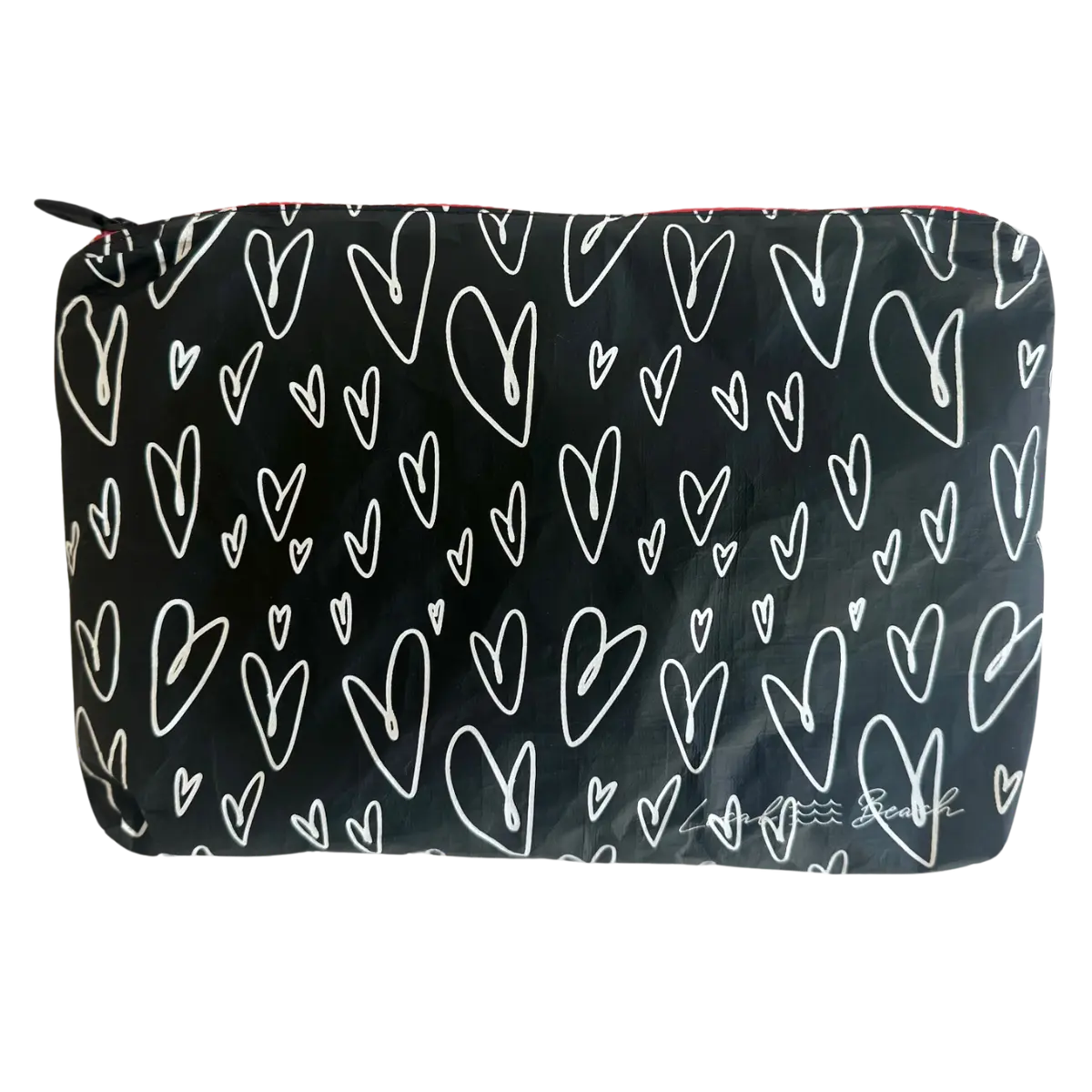Local Beach Love Collection Heart Water Resistant Tyvek Printed Pouch