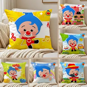 P-Plims-Plims Anime Cushion Cover Ultra-Soft Short Plush Pillowcase | Double-Sided Printed Cushion Cover | Washable Hidden Zipper | Skin-Friendly & Breathable | Suitable for all seasons | Home Decor Gift