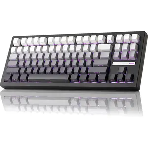 ZORNHER ZH870 Wireless Mechanical Gaming Keyboard 80 Percent Black Custom Cream Sound with PBT Keycaps Pre Lubed Linear Switches Hot Swappable RGB Backlit 2 4GHz USB C BT5 0