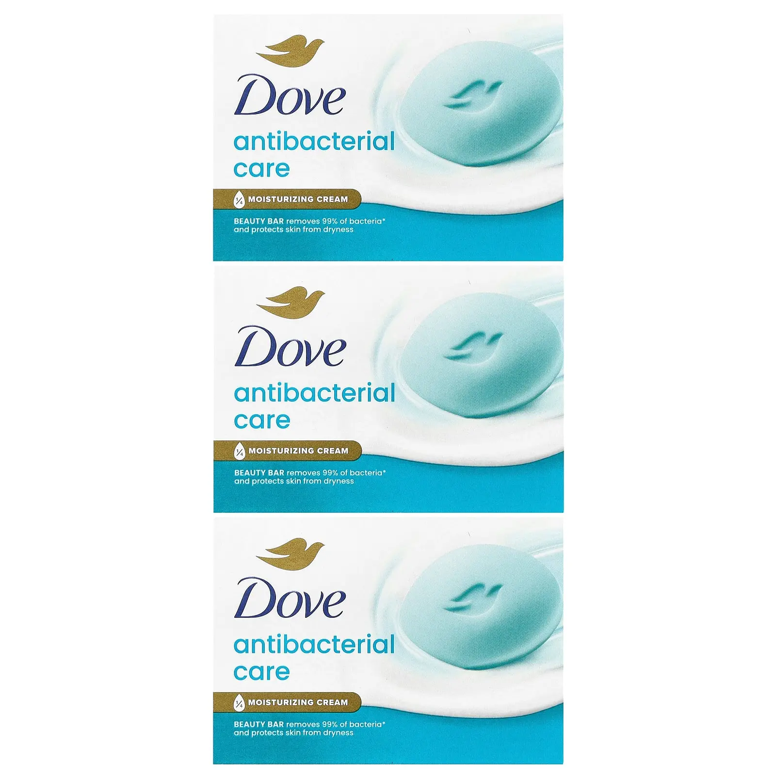Dove Antibacterial Care, Beauty Bar Soap , 3 Bars, 3.17 oz (90 g) Each Dove Antibacterial Care, Beauty Bar Soap , 3 Bars, 3.17 oz (90 g) Each