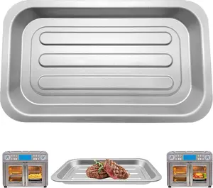 GWY Air Fryer Grill Plate for Emeril Lagasse Dual Zone 360 Air Fryer Oven 25 QT Extra Large, 11.5''×6.7'' Stainless Steel Air Fryer 2Pack Accessories Grill Pan Crisper Plate Replacement Parts Rack Goodtechnical