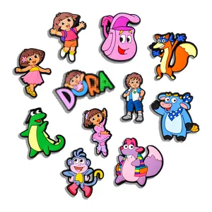 Dora Croc Charm 11PCS PVC Clog Pins Accessories Party Favors Birthday Gifts Holidays Decoration for Boys Women Girls